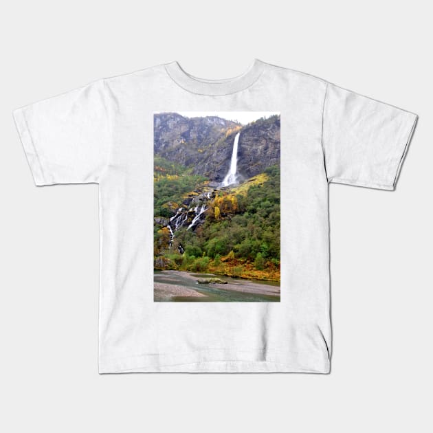 Flamsdalen Valley Flam Norway Scandinavia Kids T-Shirt by AndyEvansPhotos